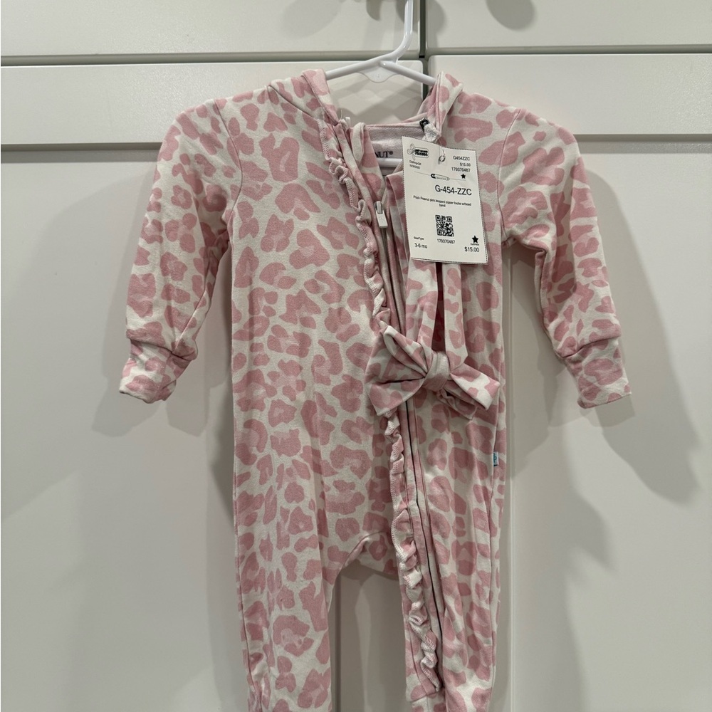 Posh Peanut Pink Animal Print Footie